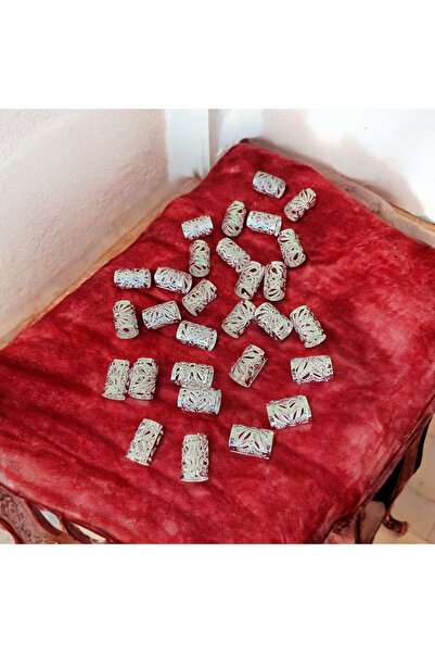 KANİNCHEN Silver Color Hair Earring Set Braid Hair Accessory