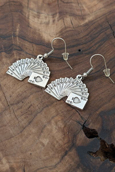 cheetah quality Poker Özel Tasarım Erkek Küpesi