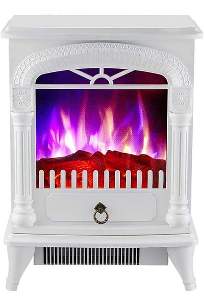 rexa 19” Compact Electric Fireplace Stove Heater with Flame Effect – Black