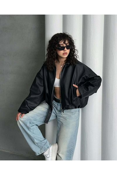 MEECY Wide Sleeve P&B Bomber Jacket