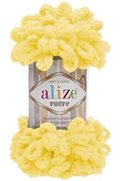 Alize Puffy Hand Knitting Yarn 1PC (Yellow No. 216)