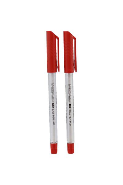 Roco 1427 Dry Ink Ballpoint Pens – Red Ink, 1 mm, Pack of 2