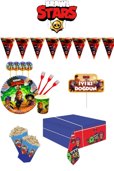 Azebu مجموعة حفلات عيد ميلاد اقتصادية تحت عنوان Brawl Stars تتسع لـ 8 أشخاص