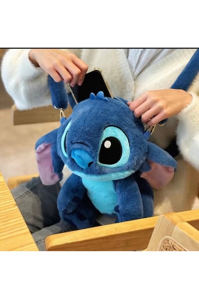 happystoretr Peluş askılı stitch sırt çantası sevimli karakter sırt Çantası sevimli karakter