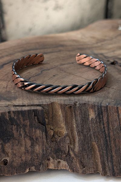 cheetah quality Men's Copper Bracelet Made with Spiral Handwork
