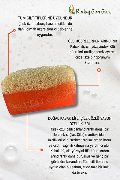 RUDDYSUN Pumpkin Fiber Strawberry Extract Soap Handmade Natural 120Gr