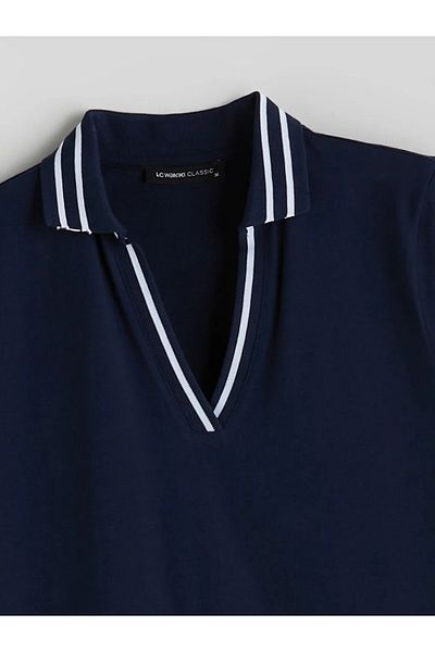 LC Waikiki Φόρεμα LCWAIKIKI Classic Navy Blue Polo με λαιμόκοψη σε γραμμή Α