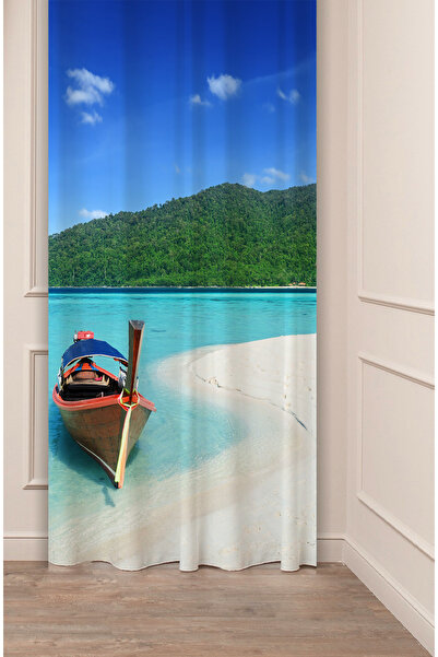 GREENDECOR ستارة خلفية عصرية أنيقة بتصميم خاص مطبوعة رقمية (جناح واحد) من Sea...