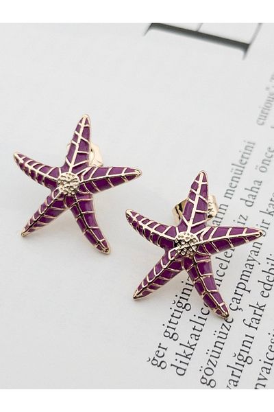 Siya Silver Gold Color Starfish Steel Earrings - 4 Different Color Options