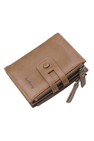 Generic Classic Men's Wallet with Multiple Compartments and Snaps - Khaki
