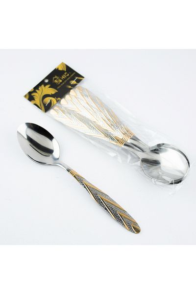 casa rosa 6-piece stainless steel dessert spoon set