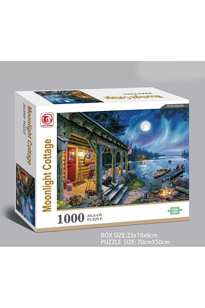 Point Plus 1000 Piece Puzzle "Moonlight Hut" for Adults | Full Size 70 x 50 cm | Perfect for Puzzle Lovers and Relaxation