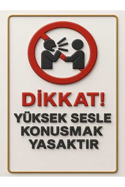 sıradışıhediyem Loud Talking Is Prohibited Warning Sign 20X15Cm Metal