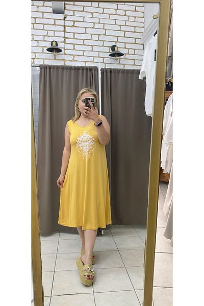 TUBA TOPTAŞ Plus Size Printed Dress