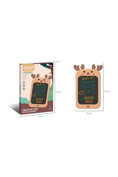 Point Plus Cute Deer Kids Drawing Board - Lightweight Electronic Writing and Erasable Board - Size 18.5 x 28.5 x 1.5 cm