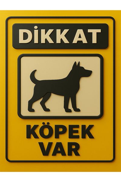 sıradışıhediyem Caution There Is a Dog Warning Sign 20X15Cm Metal