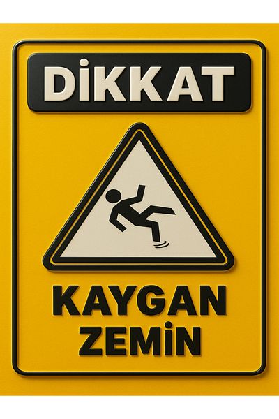 sıradışıhediyem Caution Slippery Floor Warning Sign 20X15Cm Metal