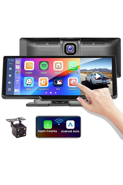 Smartio Navigatie Auto Universala Cu Apple Carplay si Android Auto si camera fata, spate