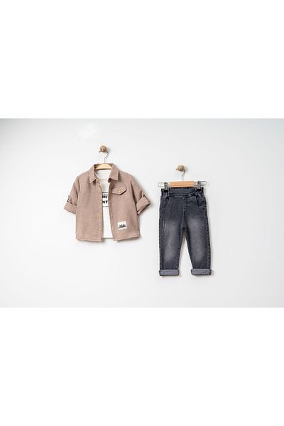 Pasur Bebe Baby Boy Foldable Shirt - Pants T-Shirt Triple Set