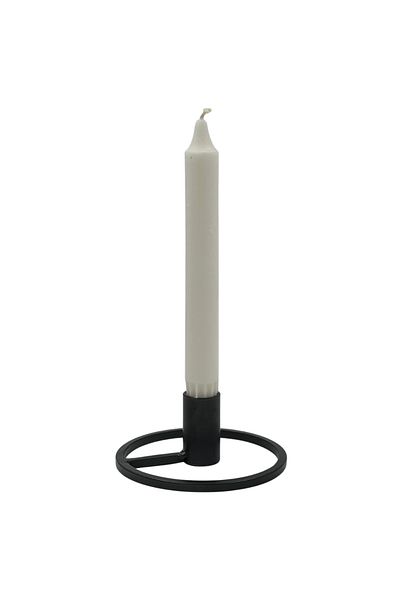 Generic 2-Piece Metal Candle Holder with Ring Base - Black