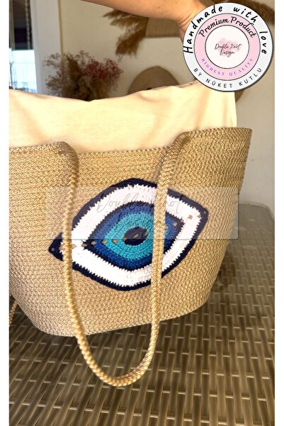 DOUBLE KNOT DESİGN 2li Takım Plaj Çantası , El Çantası Clutch, Totebag, Kadın...