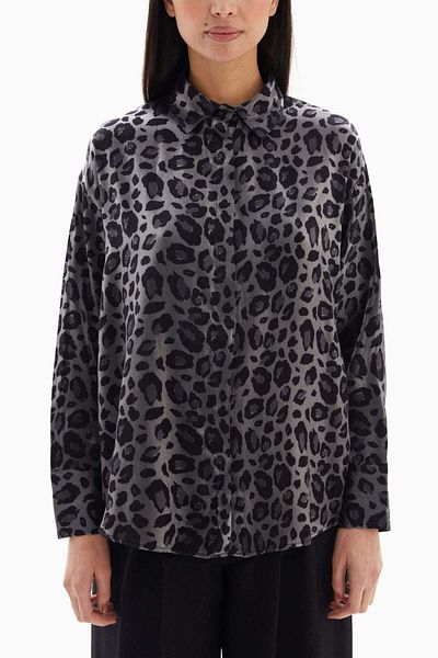 wecre8 Grey Leopard Print Blouse By WECRE8