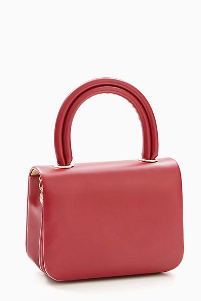 wecre8 Red Mini Top Handle Bag with Chain Strap
