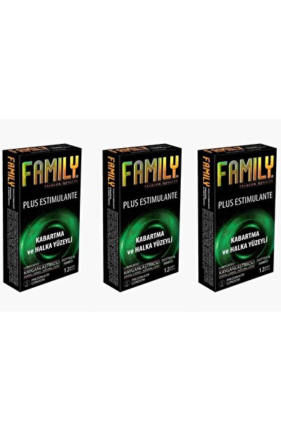 FAMİLY Family Prezervatif Kabartma Yüzeyli 12'Li X 3 Adet