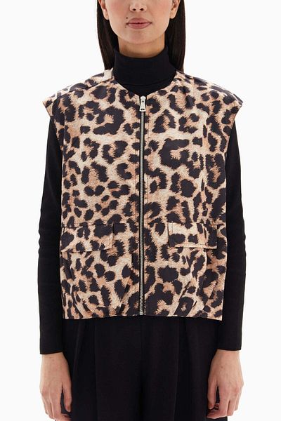wecre8 Brown Leopard Print Vest By WECRE8