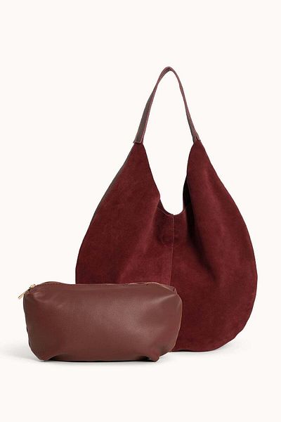 wecre8 Maroon Dual Texture Tote Bag by WECRE8