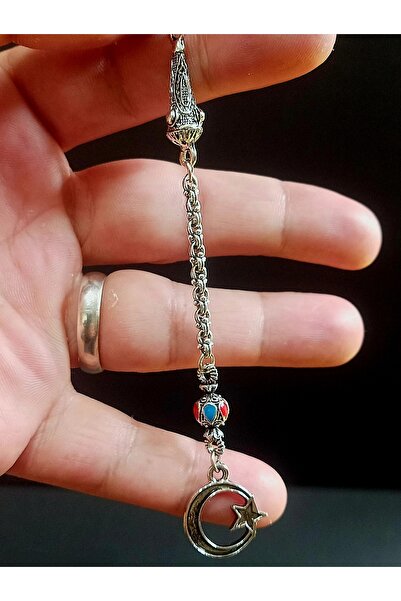 arsin Ay yıldız temalı gümüş kaplama tek dal püskül