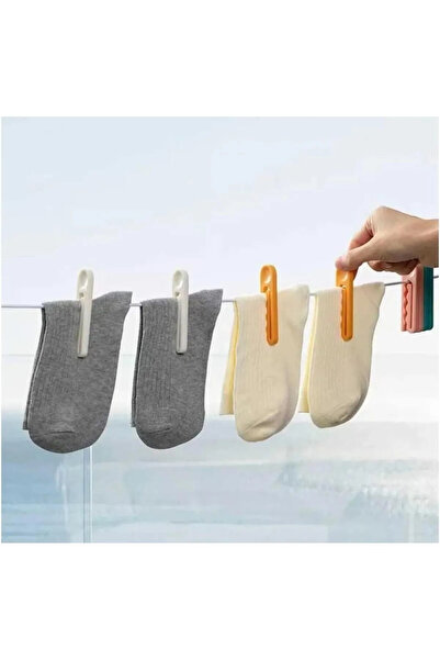 NOY Çok Amaçlı Plastik Klips Mandal Seti Beyaz Pratik Sabitleme Mandalı (12 A...