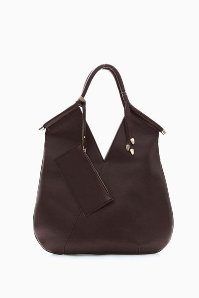 wecre8 Brown V-Cut Tote Bag by WECRE8