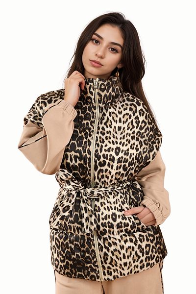 wecre8 Leopard Puffer Vest with Pullover Set by WECRE8