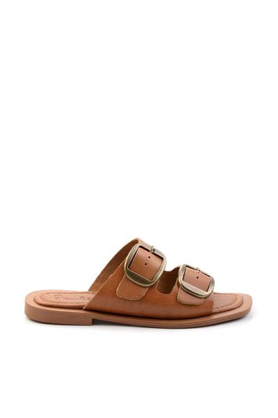 Bambi Taba Leather Kadın Terlik K04826053703