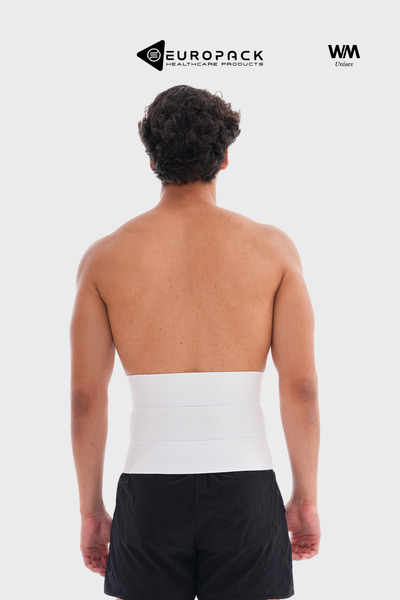 EUROPACK Lp-380 3 Panel Abdominal Binder Compression Girdle - Postoperative Abdominal Girdle - 22 cm