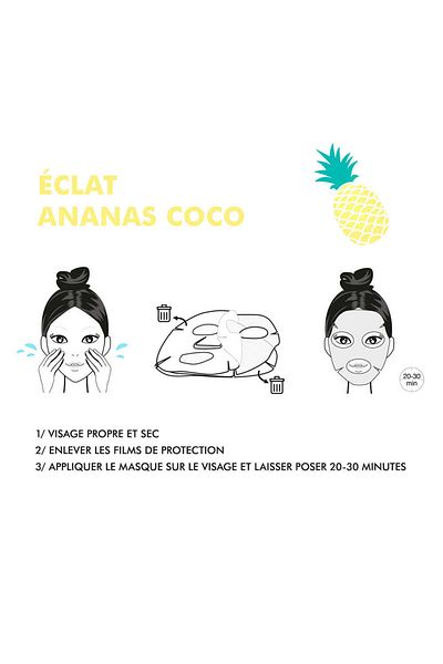 Inuwet Brightening biocellulose face mask with pineapple extract, Fruit Collection, Inuwet, 30 ml