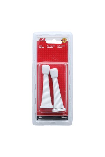 ACE 2-Piece Spring Type Door Stopper White 3inch