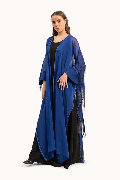 wecre8 Women Fringes Blue Kaftan By WECRE8