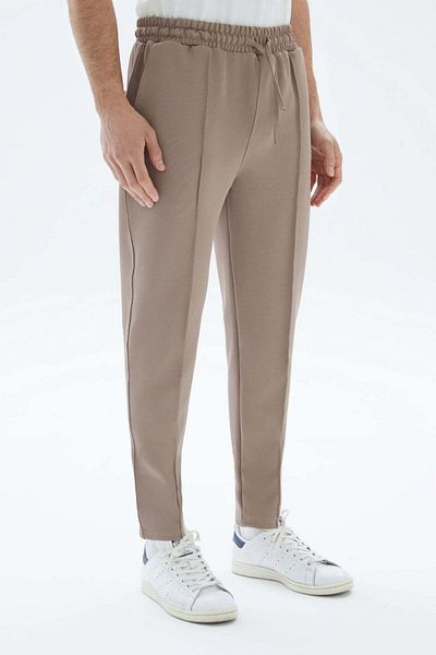 wecre8 Brown Plain Sweatpants By WECRE8