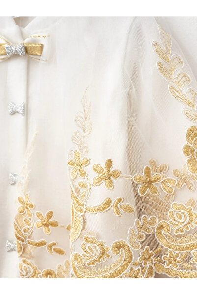 Amur French Lace Cape Angel Wing Detailed Baby Mevlüt Jumpsuit Baby