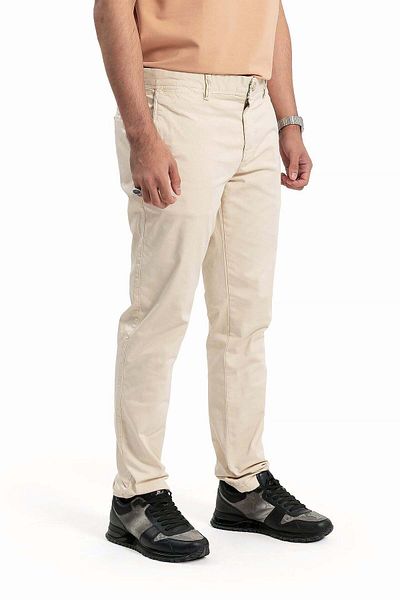 wecre8 Men's Beige Classic Trousers By WECRE8