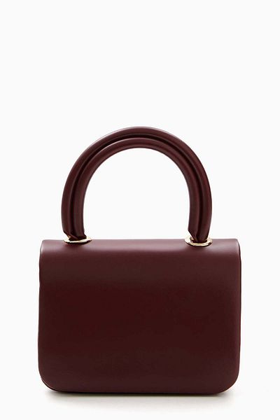 wecre8 Maroon Mini Top Handle Bag with Chain Strap by WECRE8