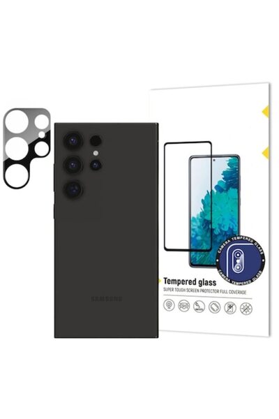 OEM Sticlă de protecție pentru cameră Samsung Galaxy S24 Ultra, acoperire completă, rezistență la zgârieturi și șocuri, neagră