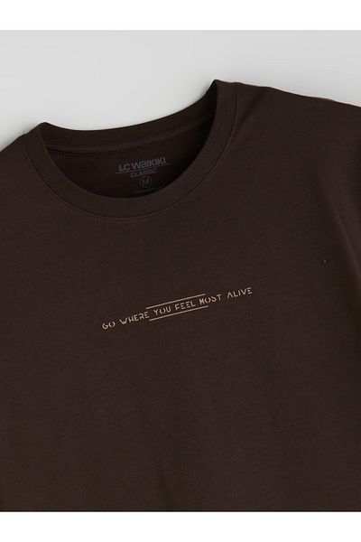 LC Waikiki Γυναικείο μπλουζάκι με στάμπα Crew Neck Stitch