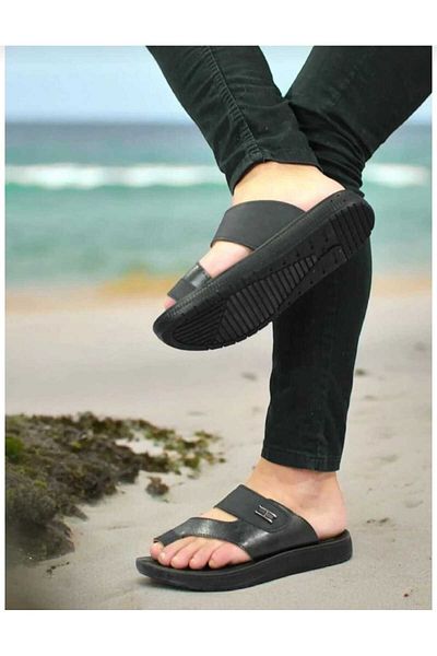 DÜNYA MAĞAZA New Season Sport Confort Flip Flops Black Water Resistant Men's Daily Slippers