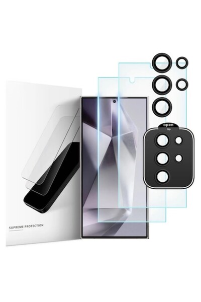 OEM Set 2 folii de sticlă pentru protecția ecranului și a camerei compatibile...