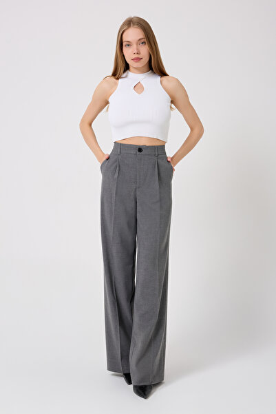 CESS KADIN YÜKSEK BEL PALAZZO PANTOLON - LASTİKLİ TOPARLAYICI ETKİLİ PİLELİ Ş...