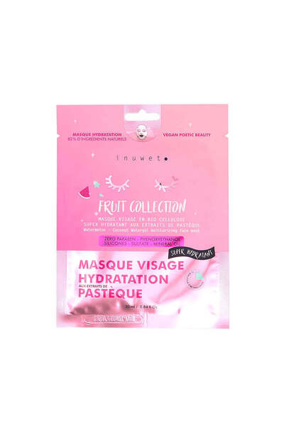 Inuwet Moisturizing biocellulose face mask with watermelon extract, Fruit Col...
