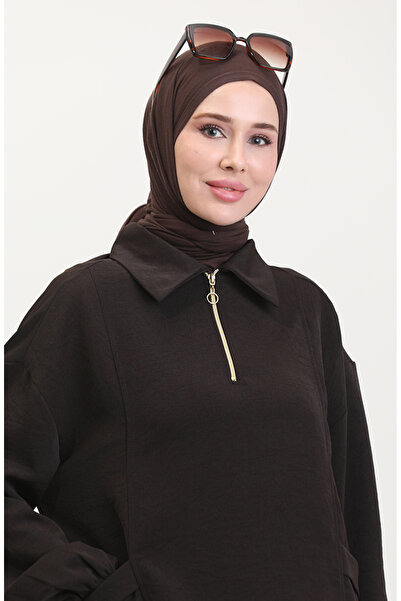 sefamerve Αθλητικό Παντελόνι Τουνίκ Σετ δύο τεμαχίων 5090-01 Καφέ